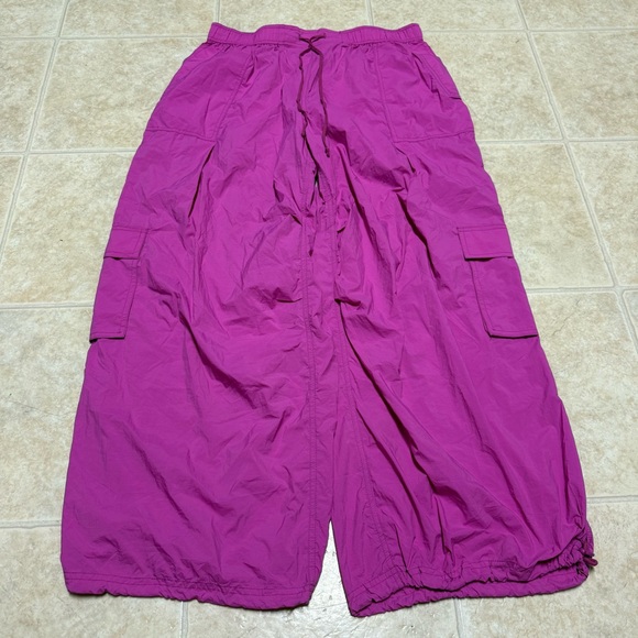 Daily Practice Base Jump Parachute Pants Size L Magenta Disco by Anthropologie - Picture 4 of 6